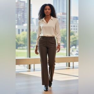 NWT Worthington Modern Fit Trousers | Size 16P | Dark Gray Professional